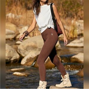 Sold Free people good karma leggings chocolate